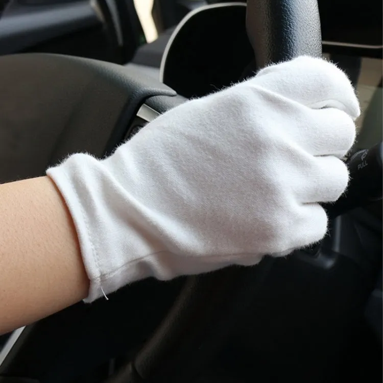 12 Pairs Pure Cotton Working Gloves, Thickened， Size：Free Size