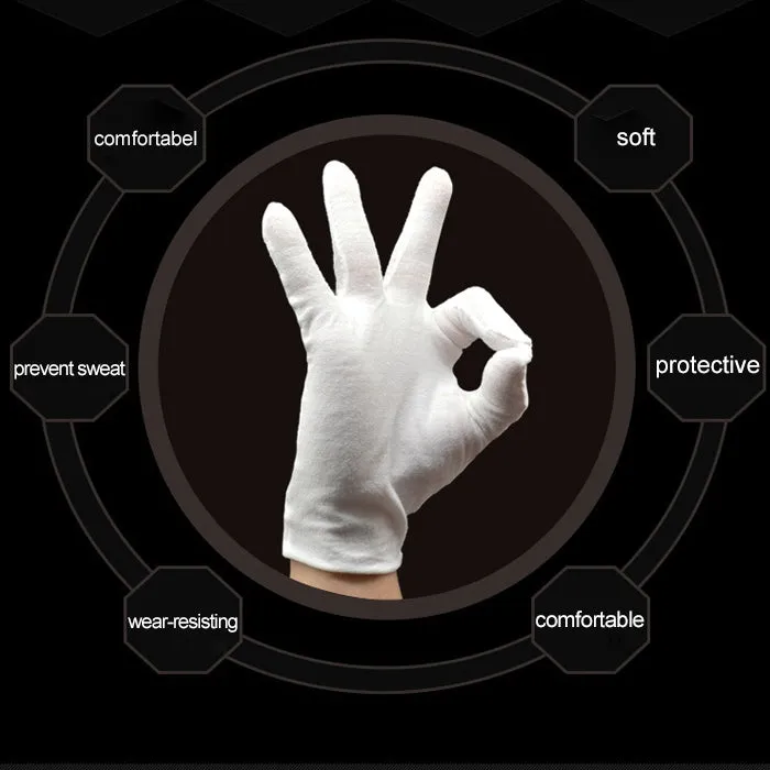 12 Pairs Pure Cotton Working Gloves, Thickened， Size：Free Size