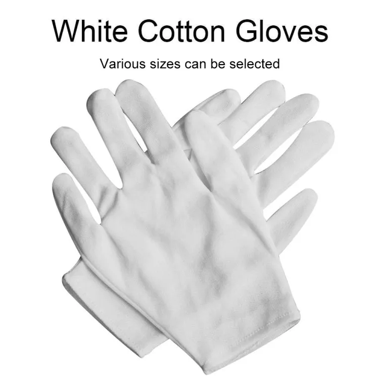 12 Pairs Pure Cotton Working Gloves, Thickened， Size：Free Size