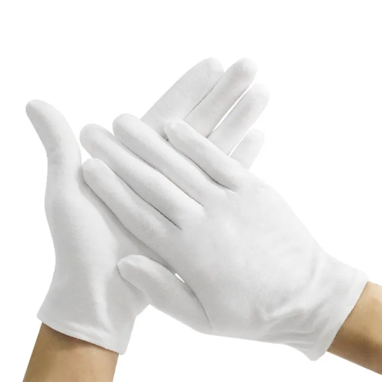 12 Pairs Pure Cotton Working Gloves, Thickened， Size：Free Size