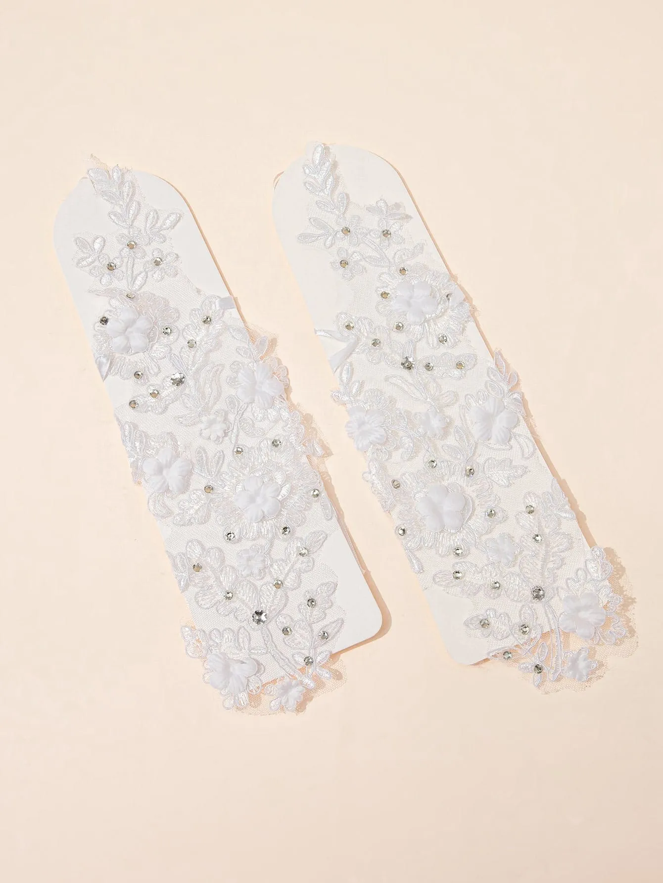 1pair White Bridal Gloves, Suitable For Wedding, Evening Party, Ballroom Dance, And Daily Use