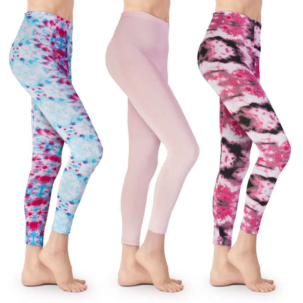 3 Pack Women's Tie Dye Leggings