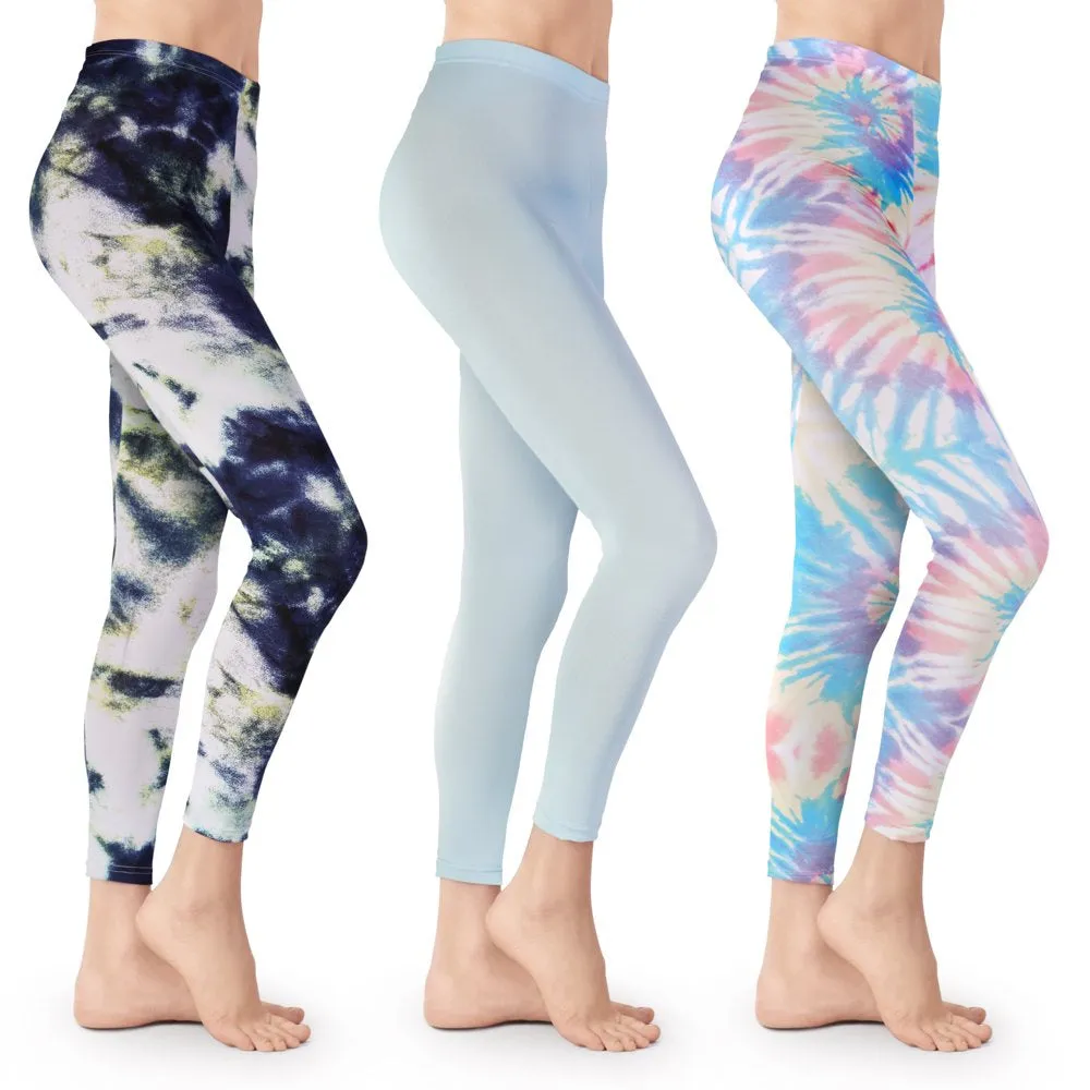 3 Pack Women's Tie Dye Leggings