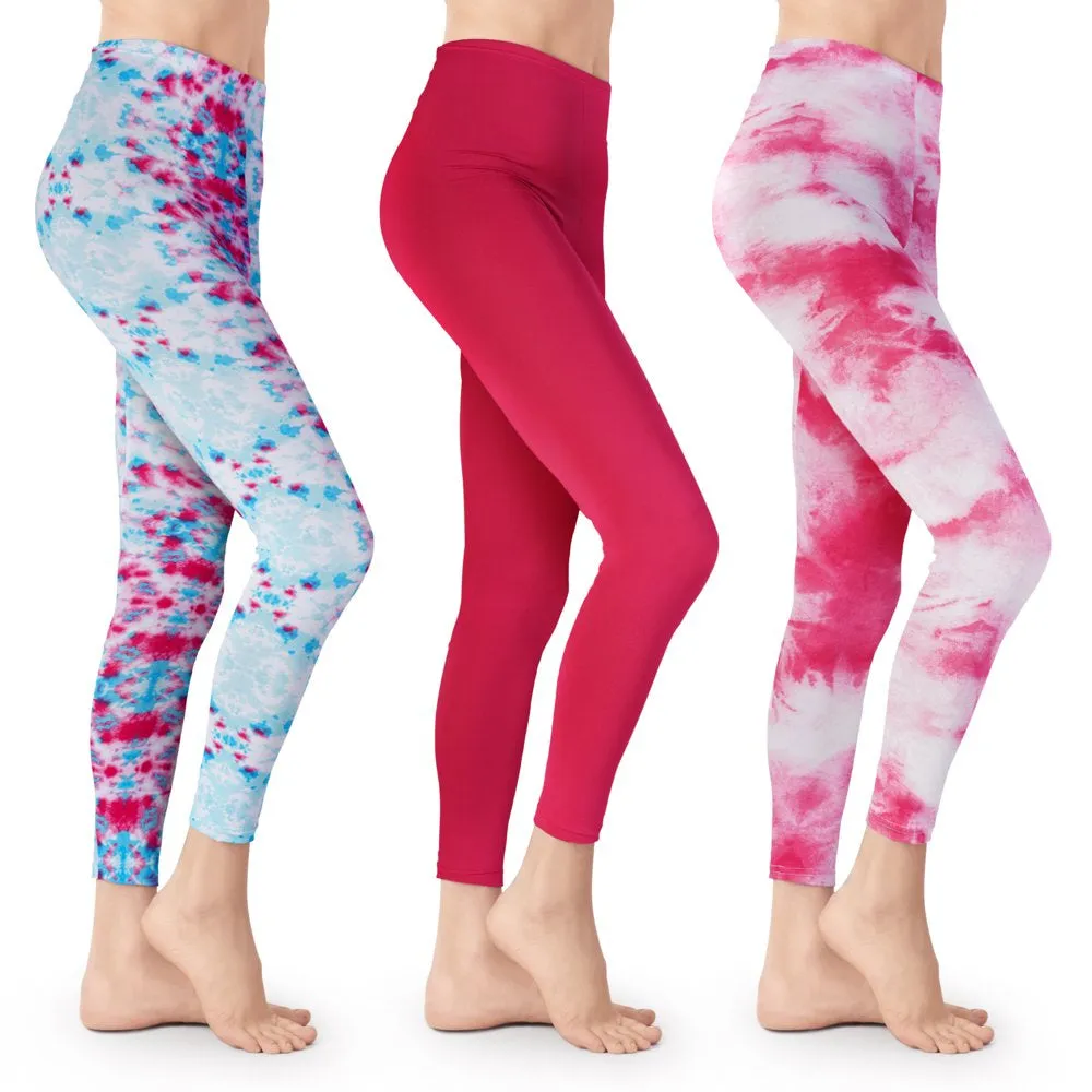 3 Pack Women's Tie Dye Leggings