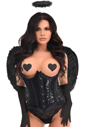 4 PC Pin-Up Dark Angel Corset Costume