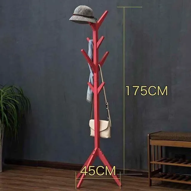 8 Hooks Solid Modern Wood Modern Coat Hanger