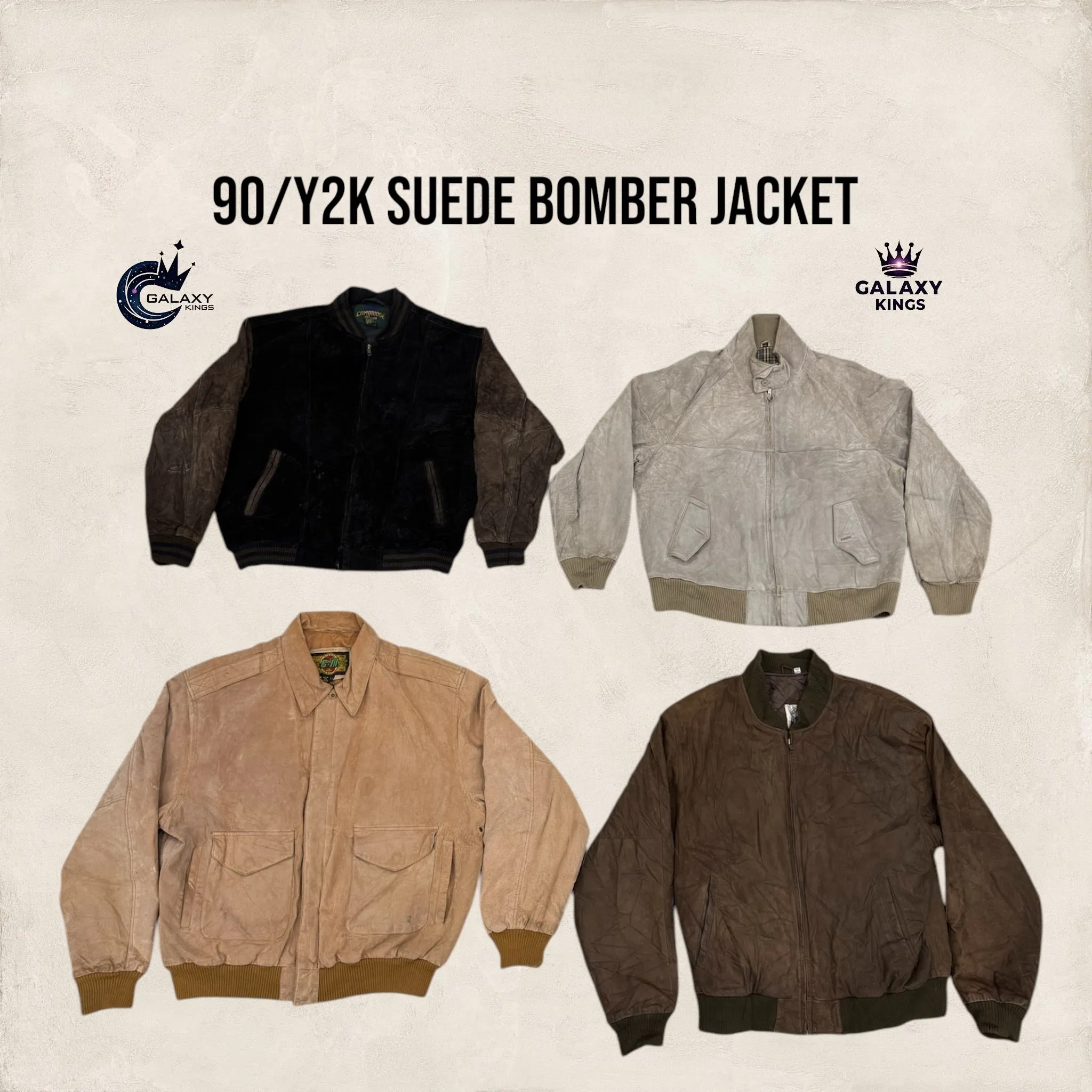 90/Y2K SUEDE BOMBER JACKET