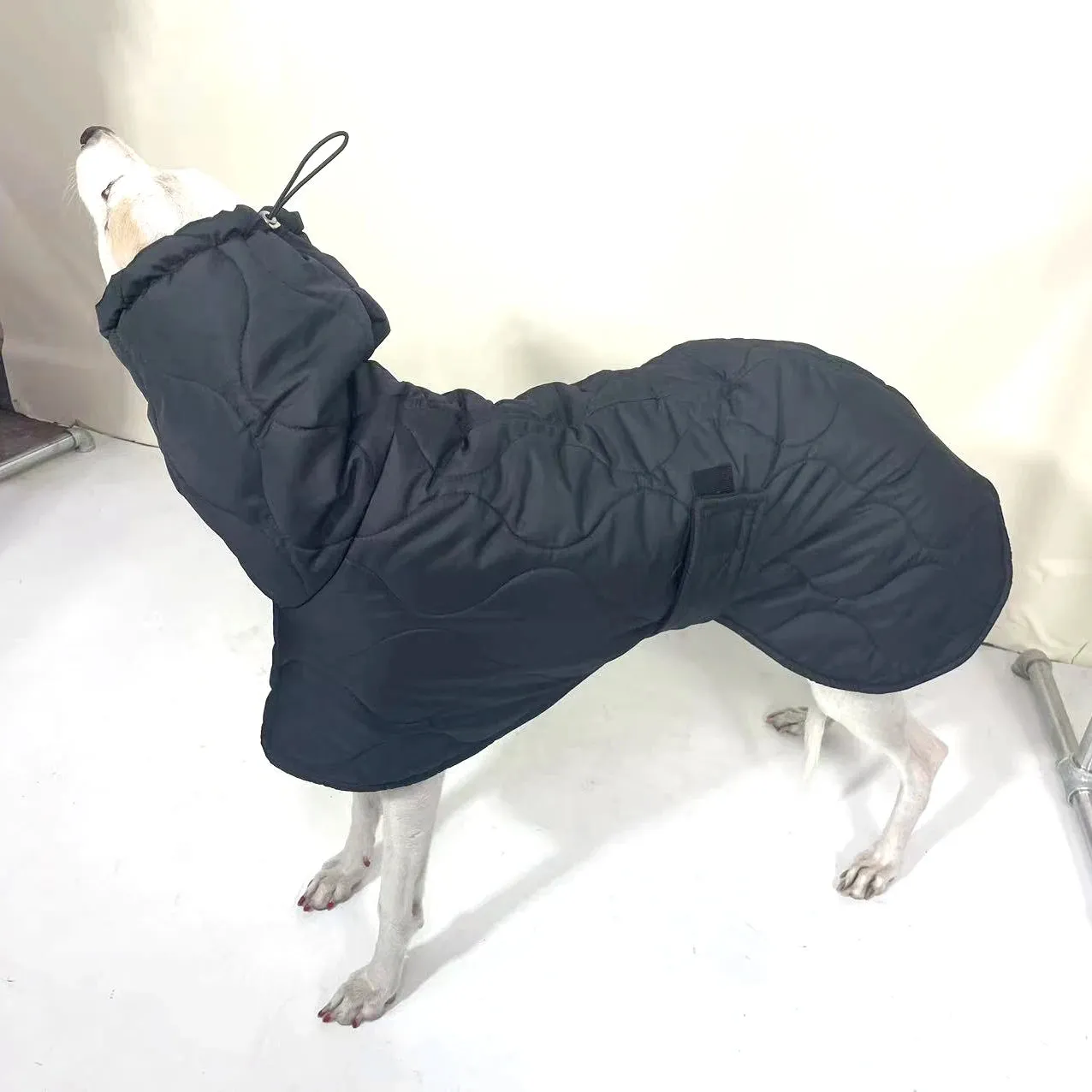 Adjustable Quilted Dog Coat for Winter - Keeping Italian Greyhounds and Whippets Warm in Style - Winter Dog Outer Black Quilted Turtle Collar Dog Coat Warm Italian Greyhound Adjustable Cotton Whippet