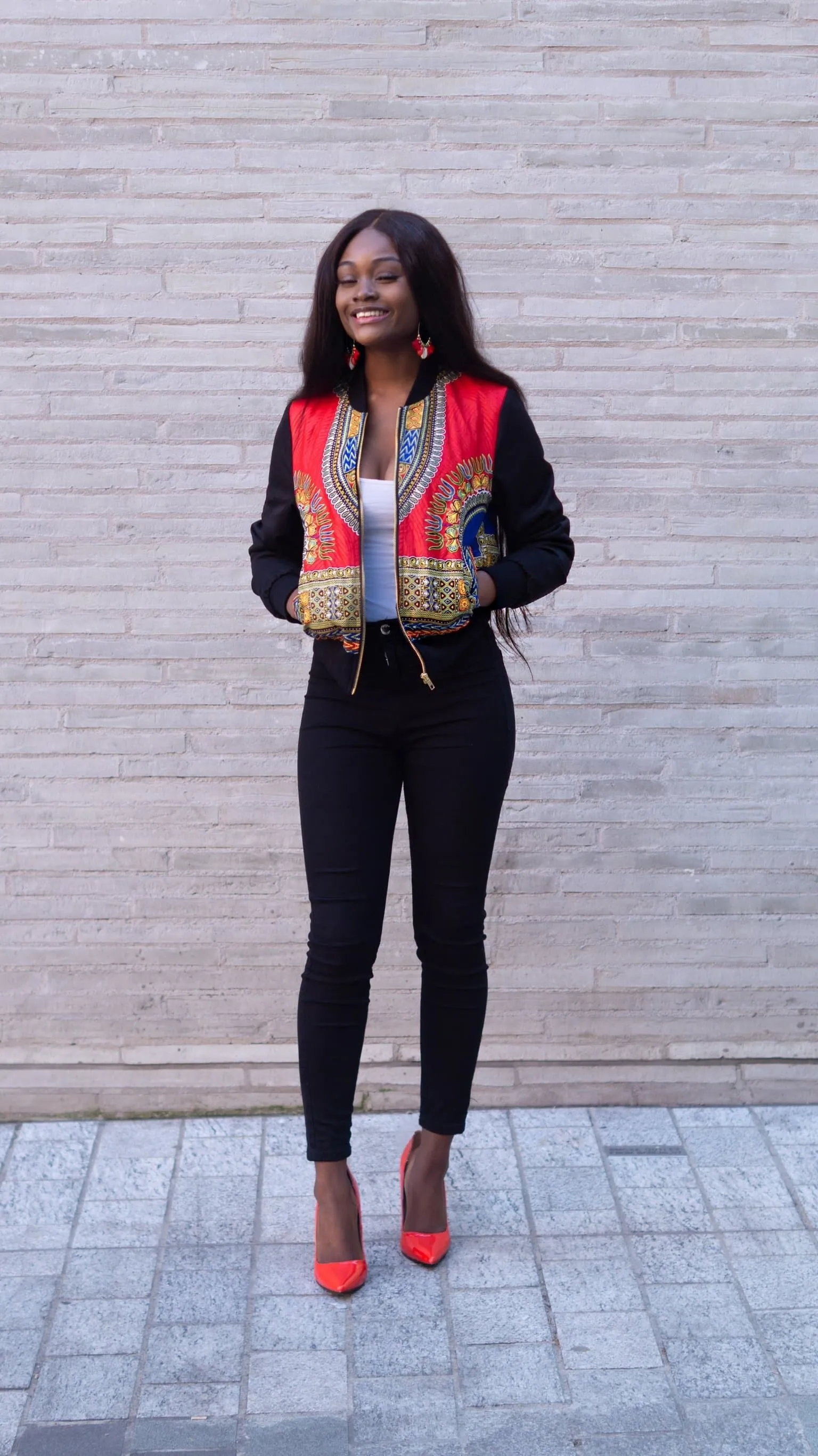 African Danshiki Print Bomber Jacket - Jadey