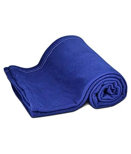 All Season Plain Polar Fleece Single Blanket (Green,Blue)