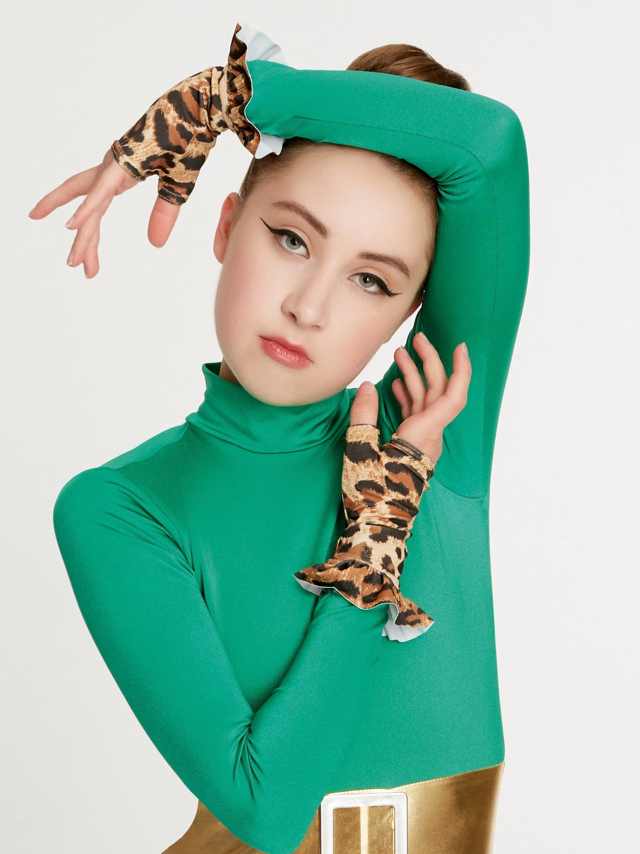 Animal Print Lycra Ruffle Glove