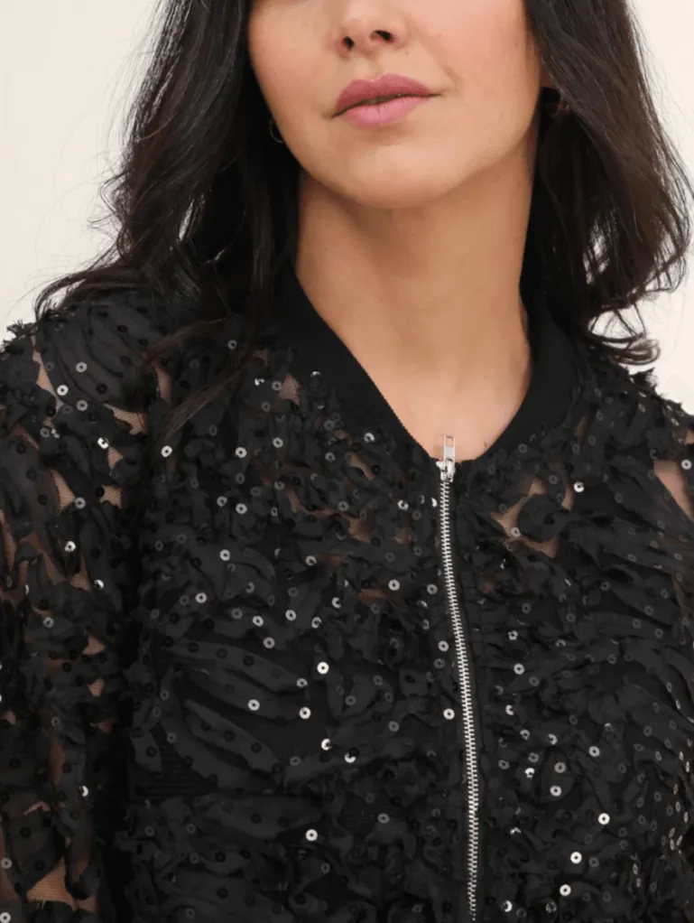 Aylani Lace Bomber Jacket