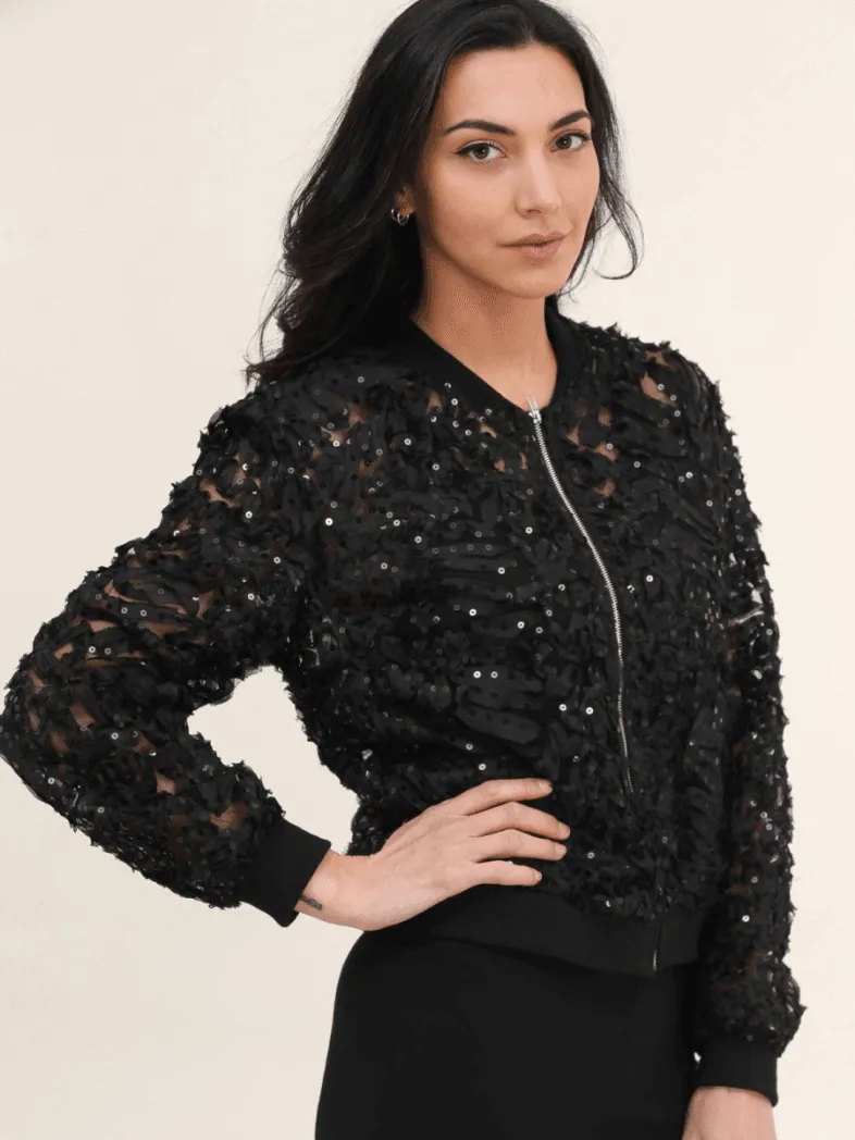 Aylani Lace Bomber Jacket