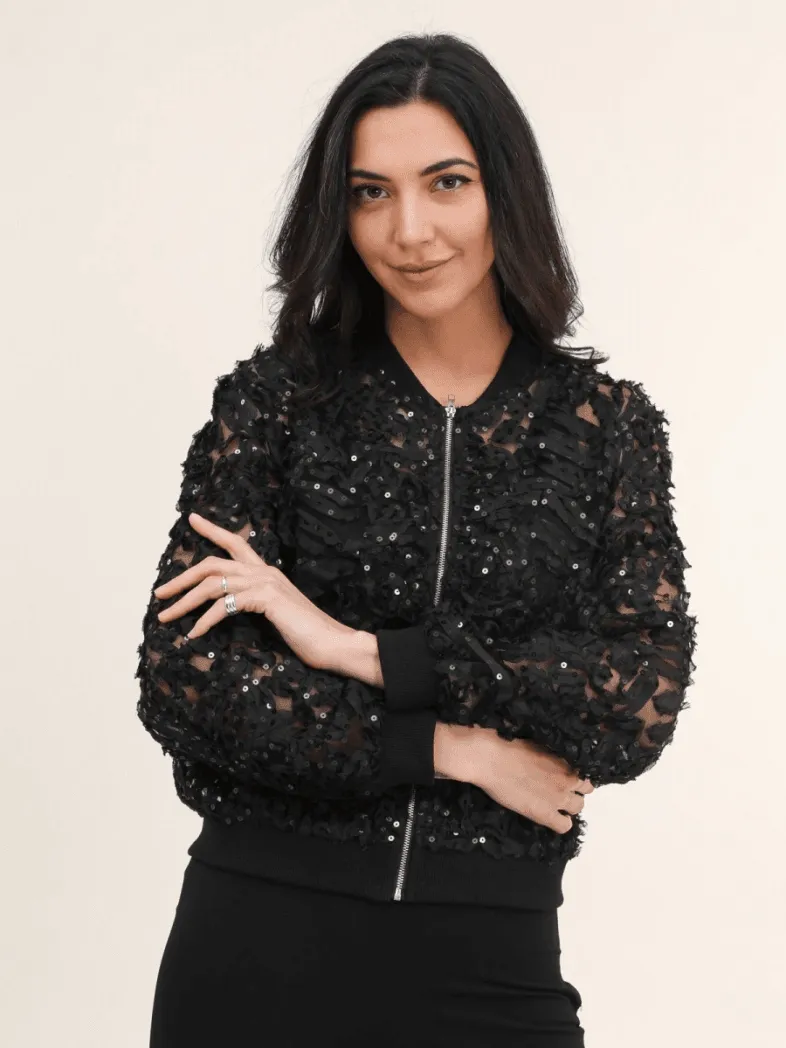 Aylani Lace Bomber Jacket