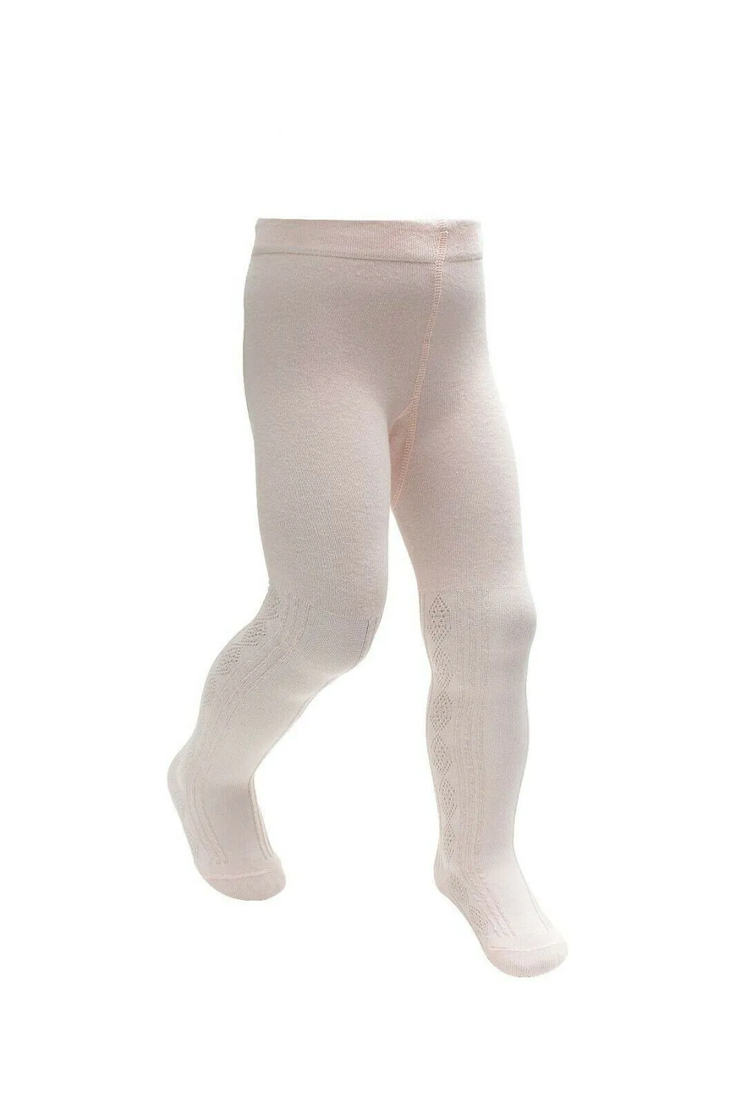 Baby Girl Tights Cable Pattern Pale Pink (3-12mths)