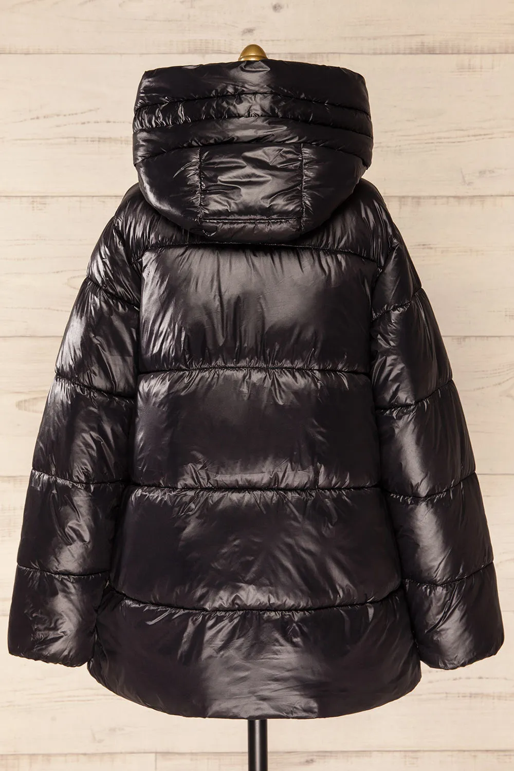 Baidoa Black | Quilted Coat w/ Broad Details