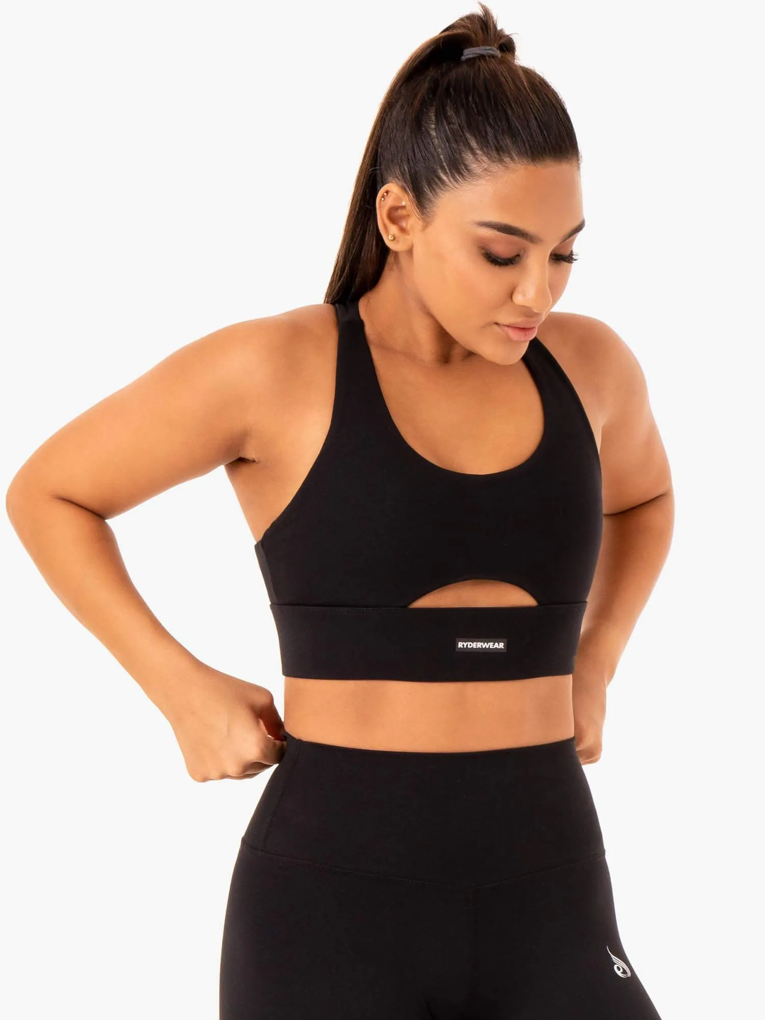 Base Racer Back Sports Bra - Black