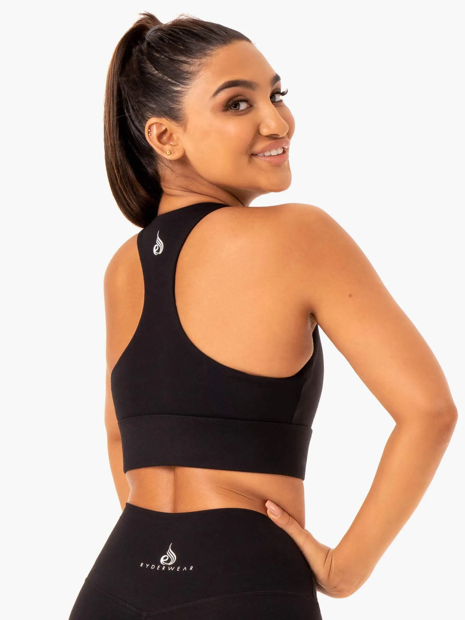 Base Racer Back Sports Bra - Black