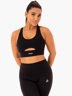 Base Racer Back Sports Bra - Black