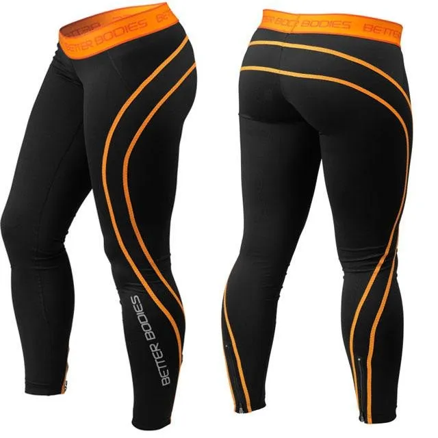 Better Bodies Athlete Tights - Black-Orange