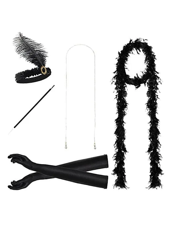 Black 1920s Flapper Costume Set