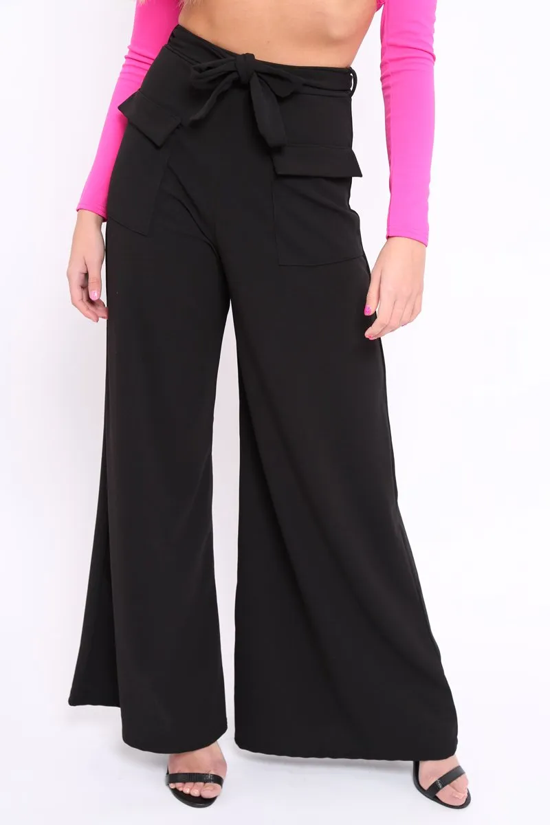 Black Wide Leg Trousers - Yari