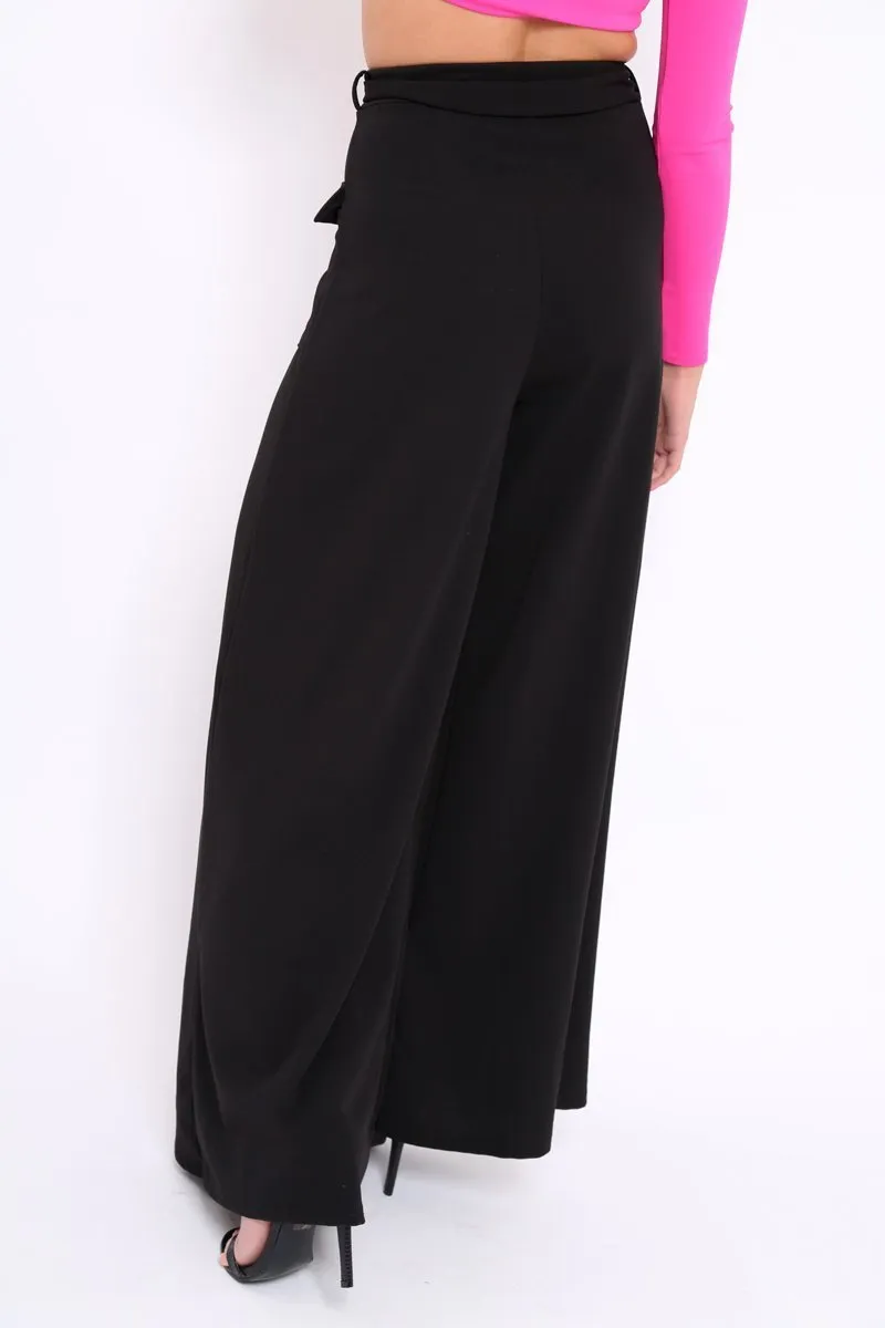 Black Wide Leg Trousers - Yari