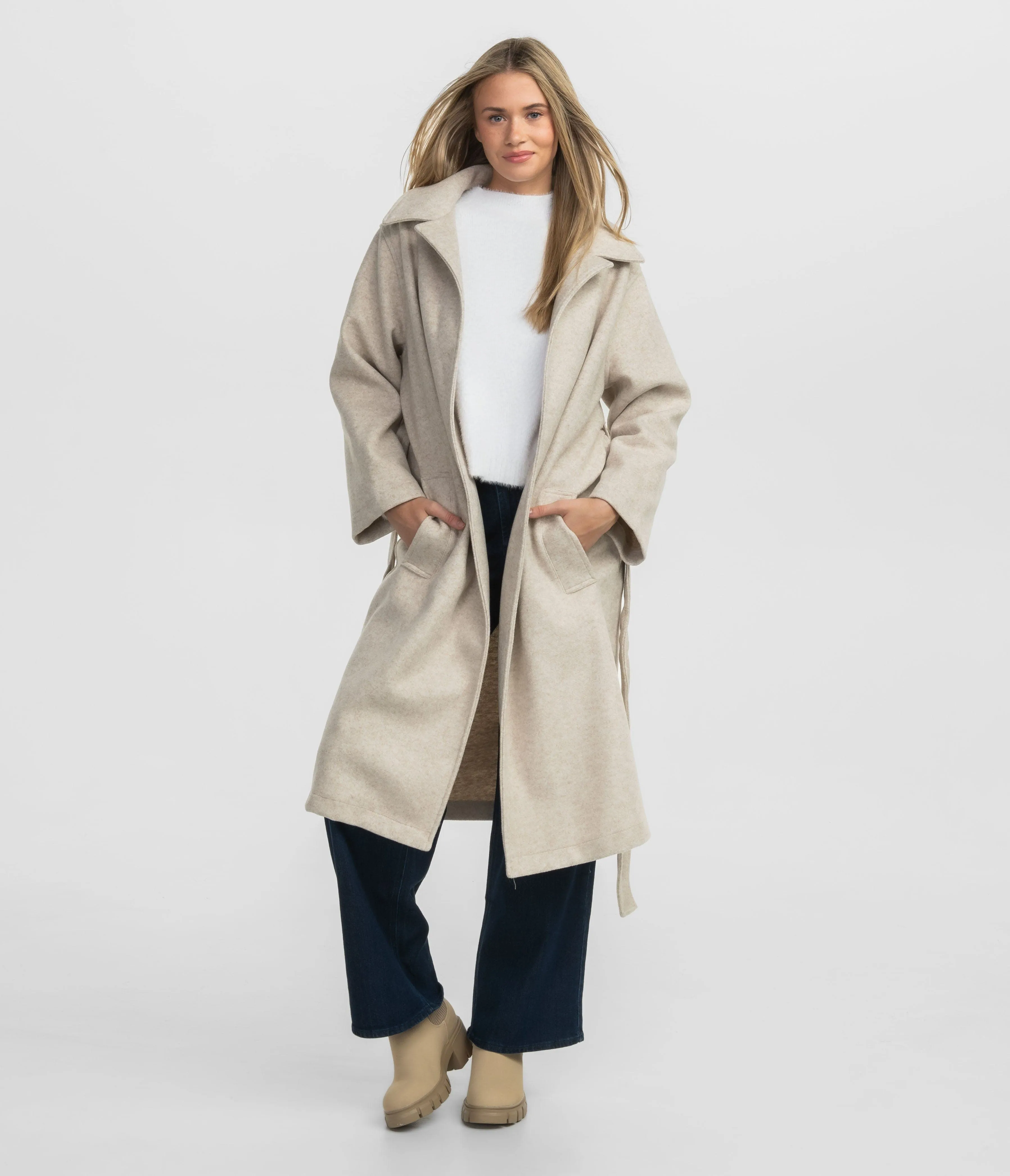 Broadway Fleece Coat - Oatmeal