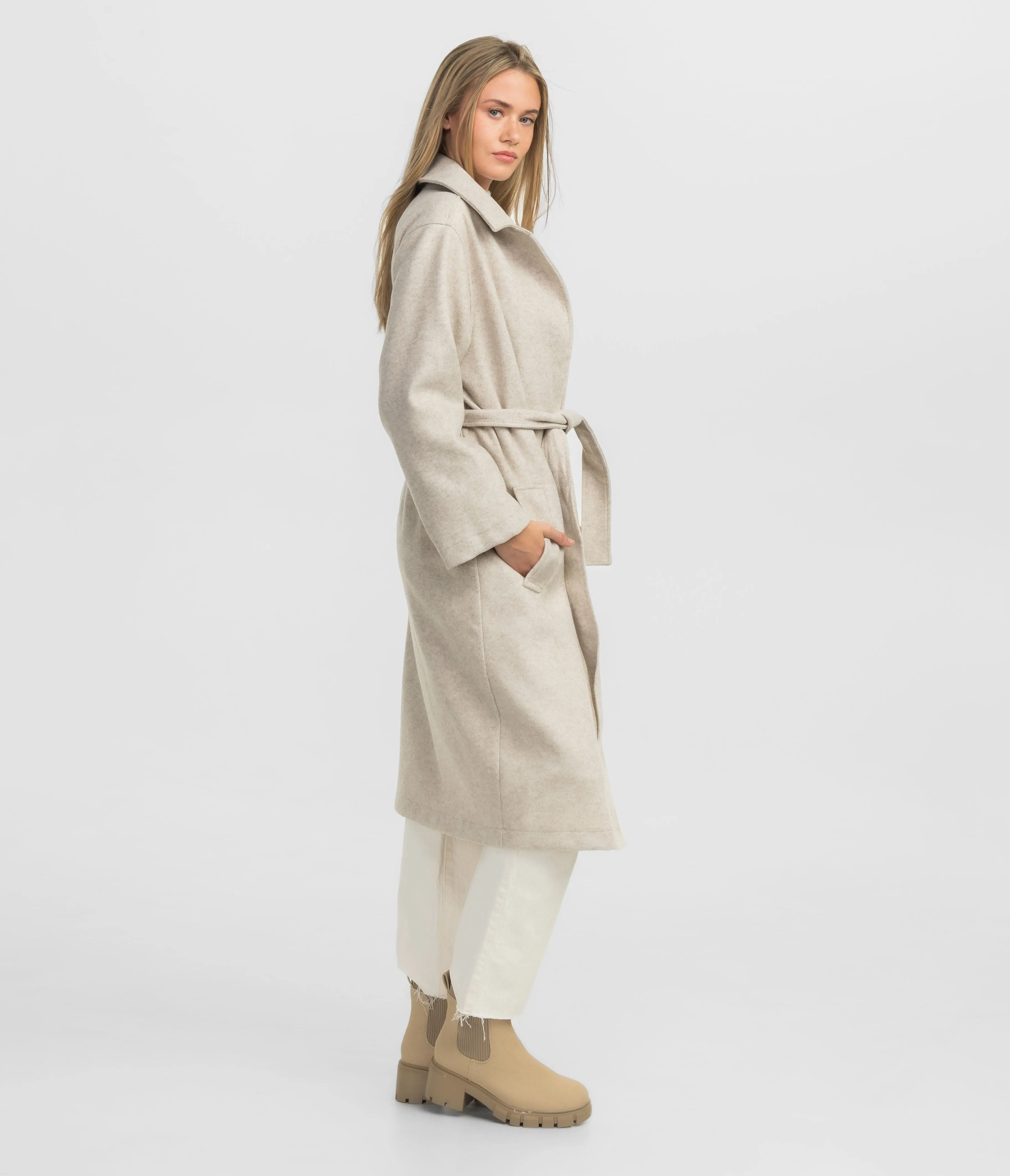 Broadway Fleece Coat - Oatmeal