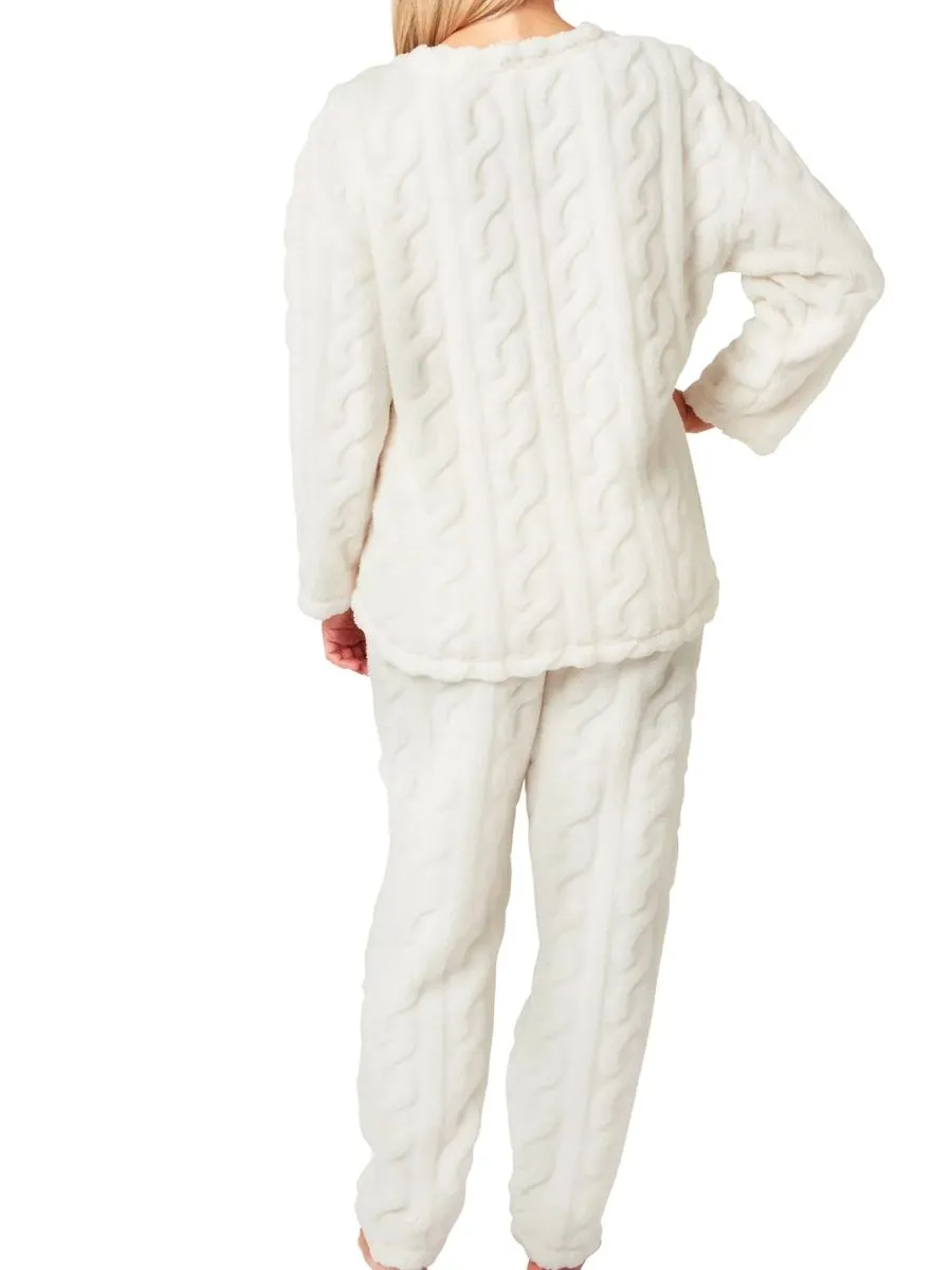 Cable Knit Fleece Pyjama Set