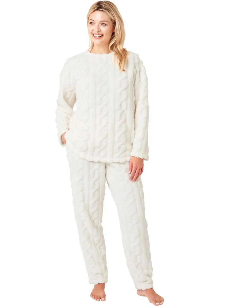 Cable Knit Fleece Pyjama Set