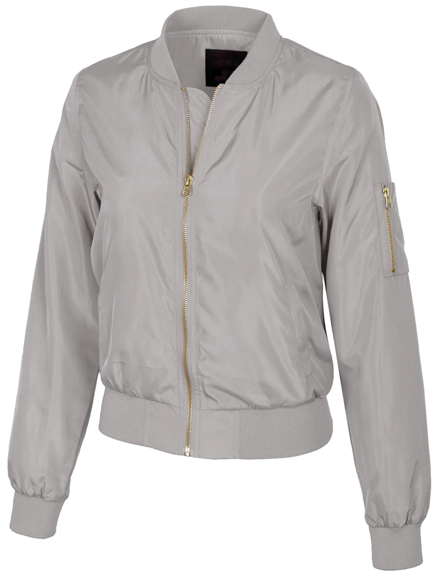 Classic Zip Up Lightweight Bomber Jacket