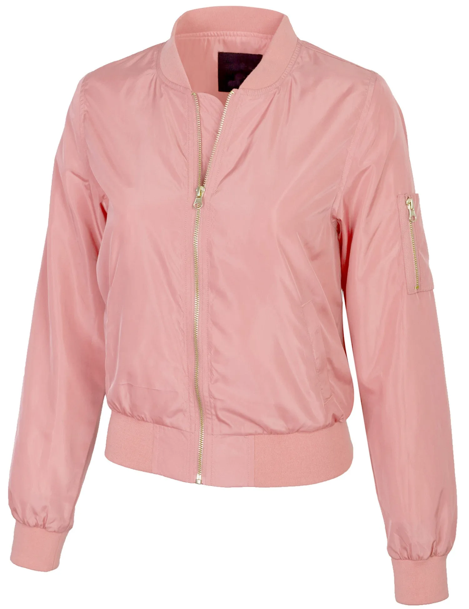 Classic Zip Up Lightweight Bomber Jacket