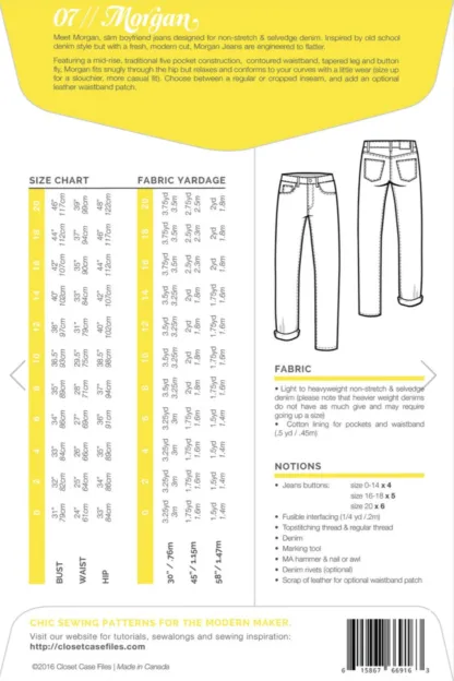 Closet Core Patterns - Morgan Jeans