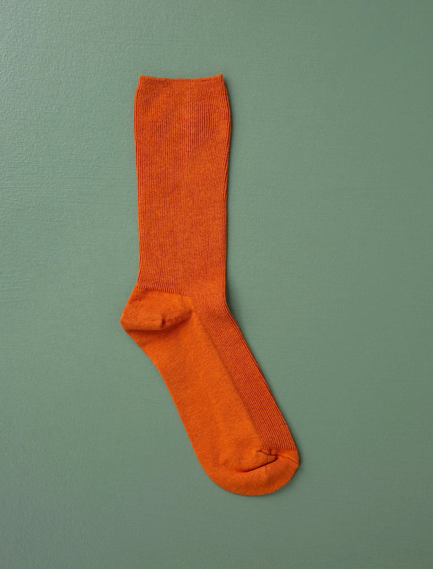 Cotton Fine Ribbed Socks // Persimmon