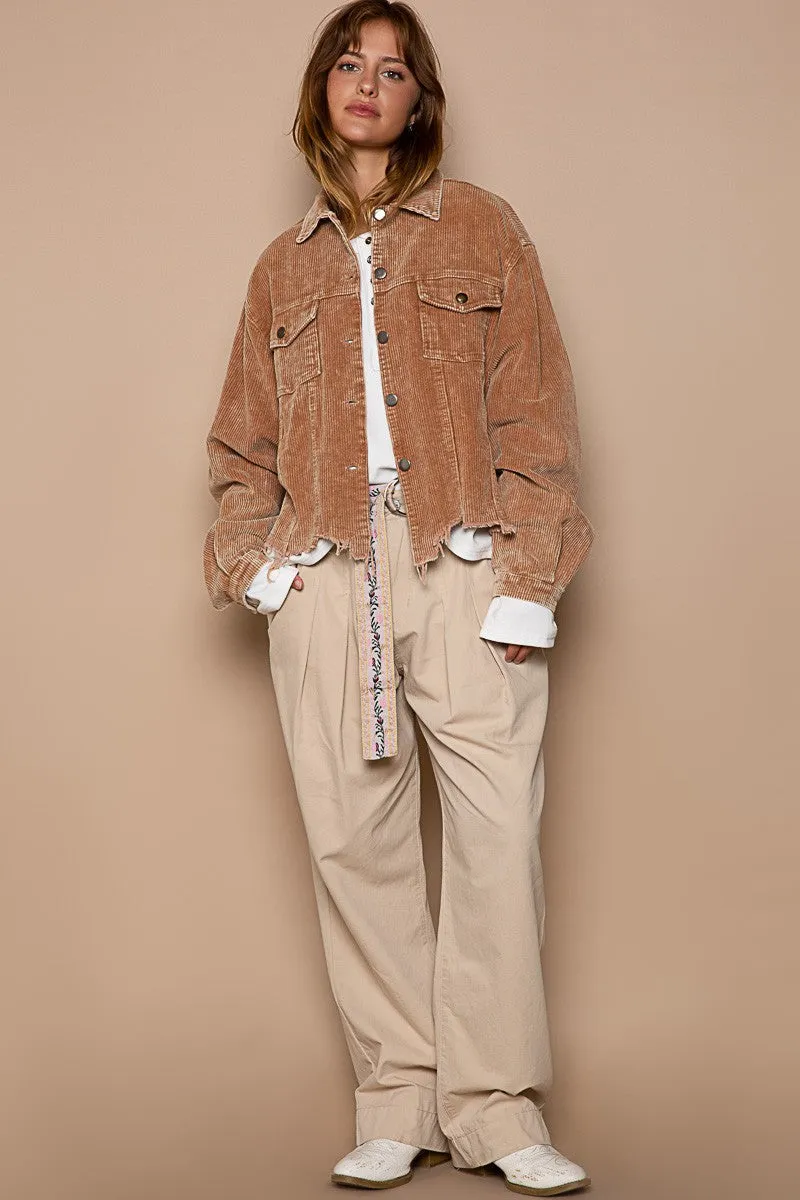 Creme Brulee Corduroy Jacket In Teddy Bear