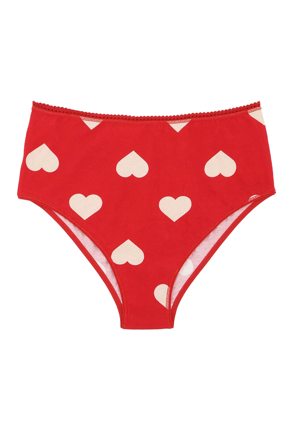 Culotte Taille Haute Coton BIO - Big Love Rouge