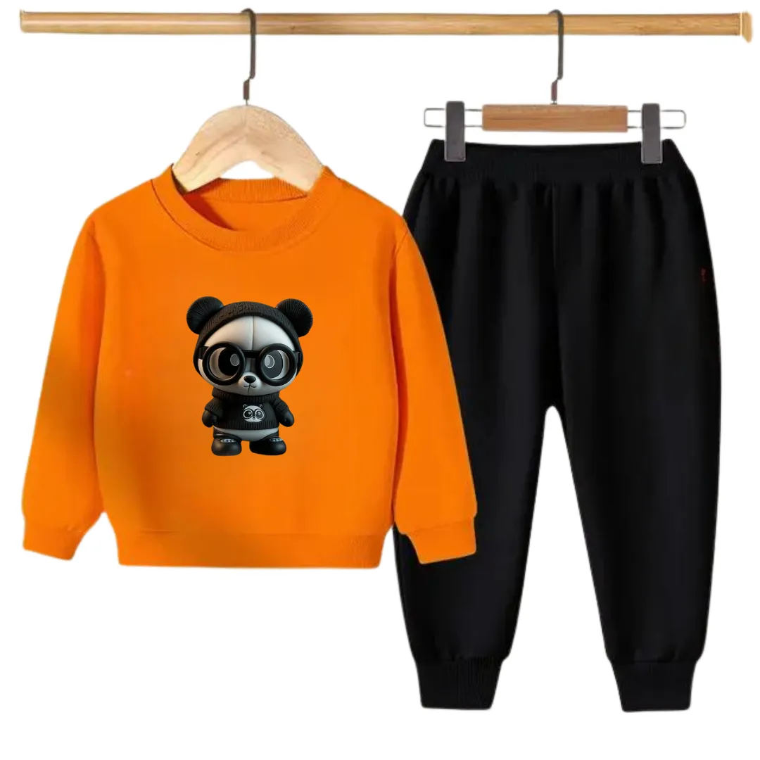 CUTE PANDA PRINTED SWEATSHIRT SET