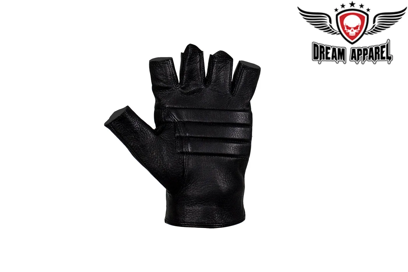 Deer Skin Leather Fingerless Riding Gloves