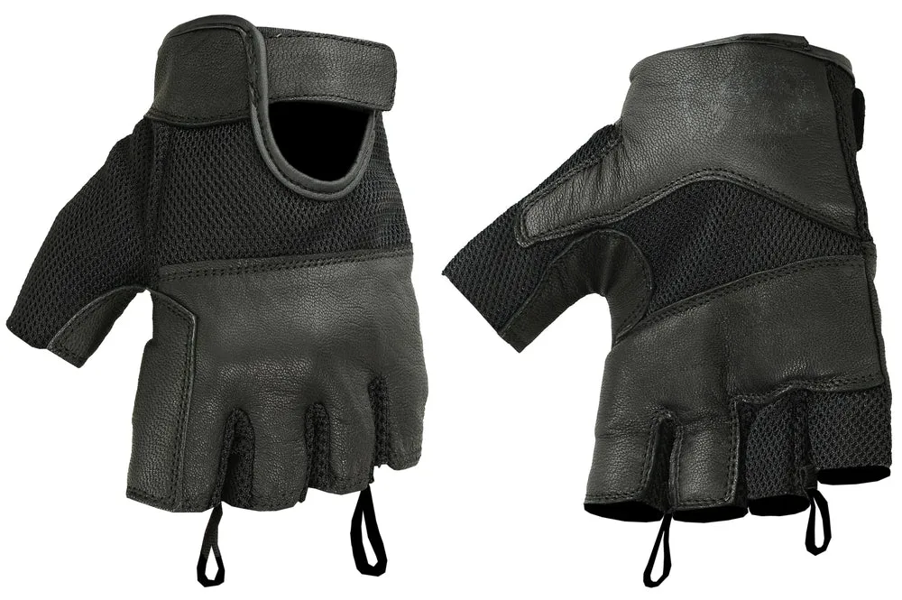 DS17 Leather/ Mesh Fingerless Glove