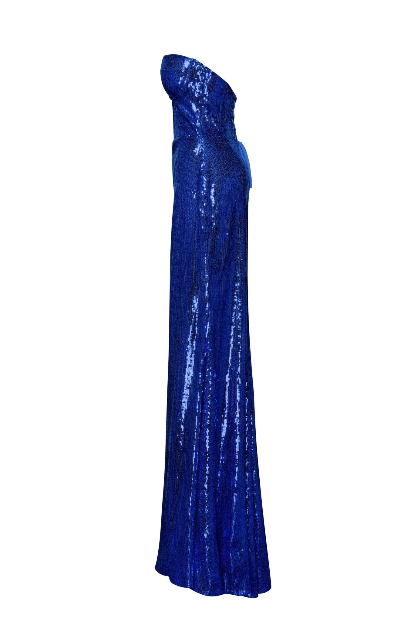 Electric blue maxi dress covered in sequins