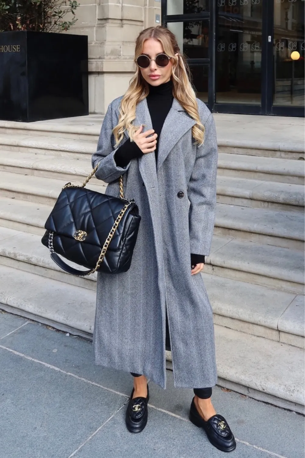 Elsie dark grey longline jacket