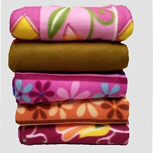 ELSTONE HOME Fleece Single Printed Bed Blanket Set of 5-Multicolor