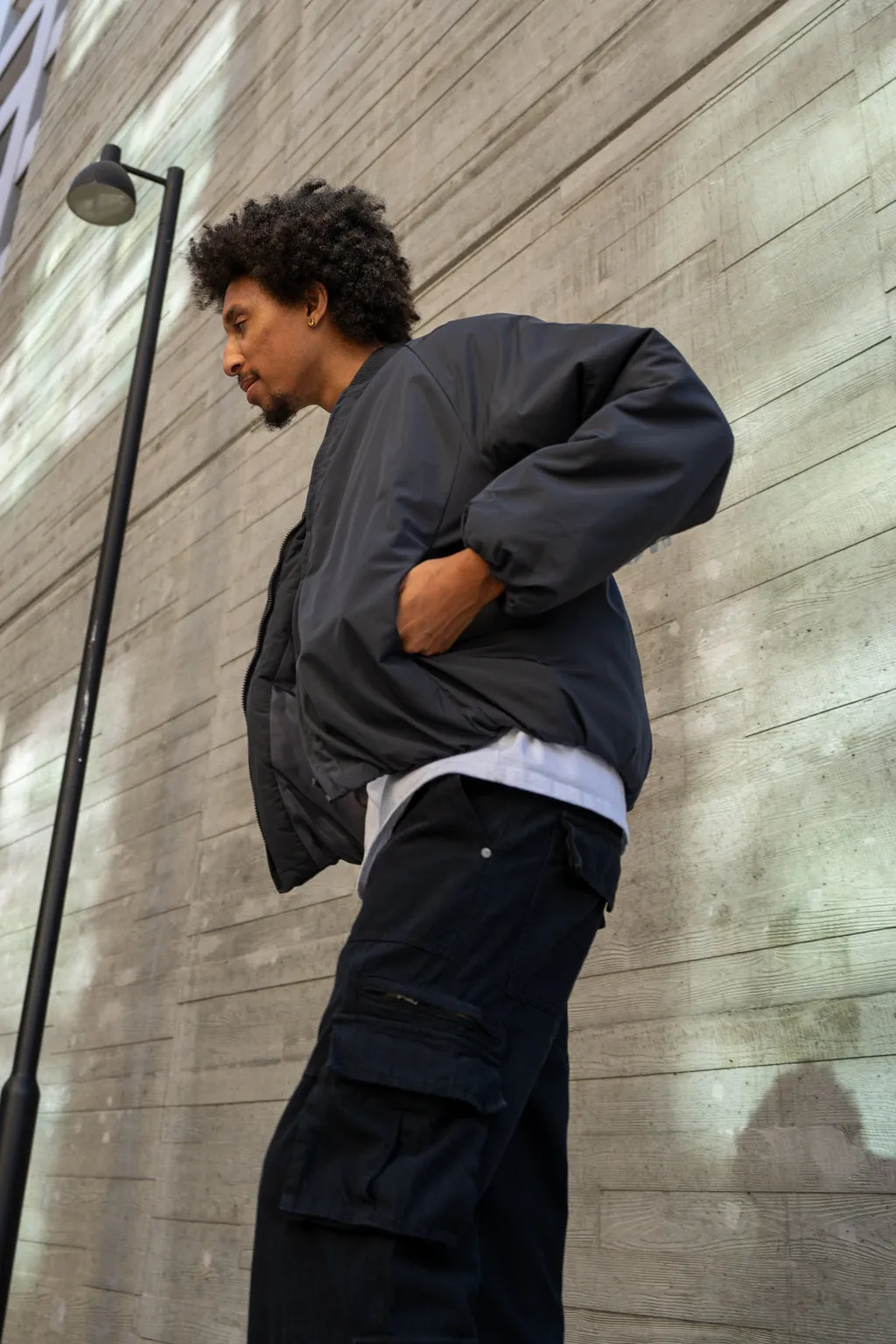 EPTM CAPITAL CROPPED BOMBER-CHARCOAL