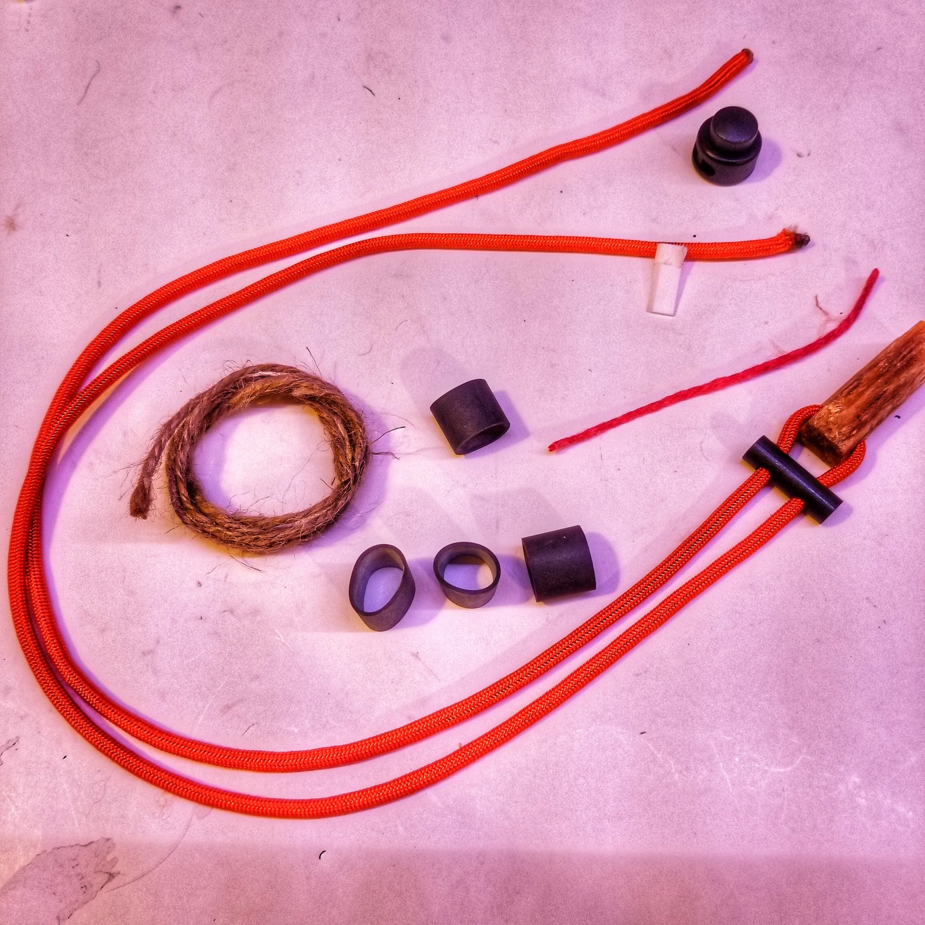 Fatwood Lanyard Kit - Emergency Kindling and Tinder Survival Necklace with firestarter.