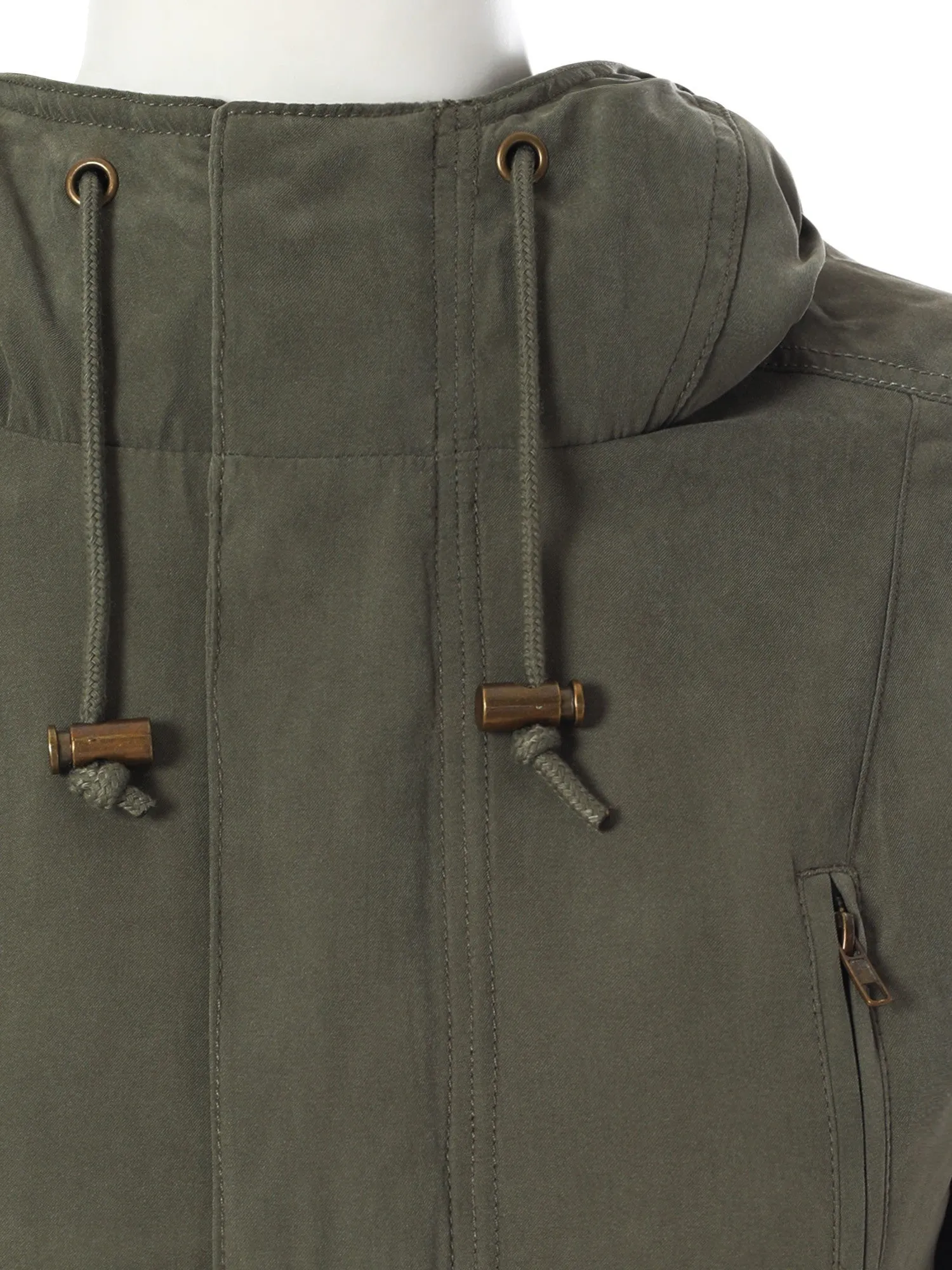 Faux Suede Utility Safari Military Jacket Anorak 1149