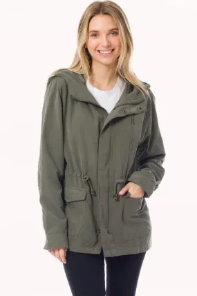 Faux Suede Utility Safari Military Jacket Anorak 1149