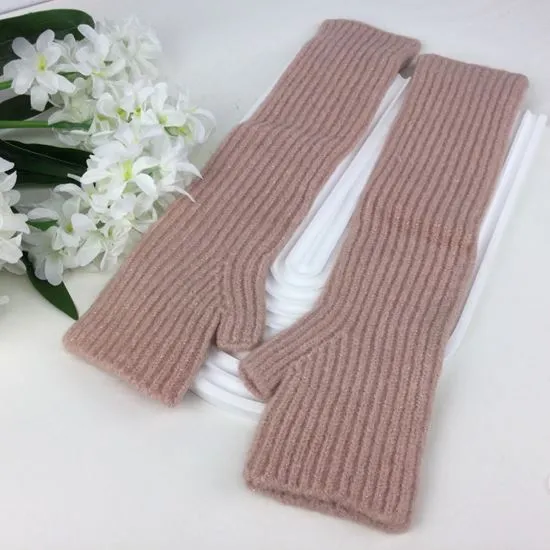 Fingerless long gloves with sparkle