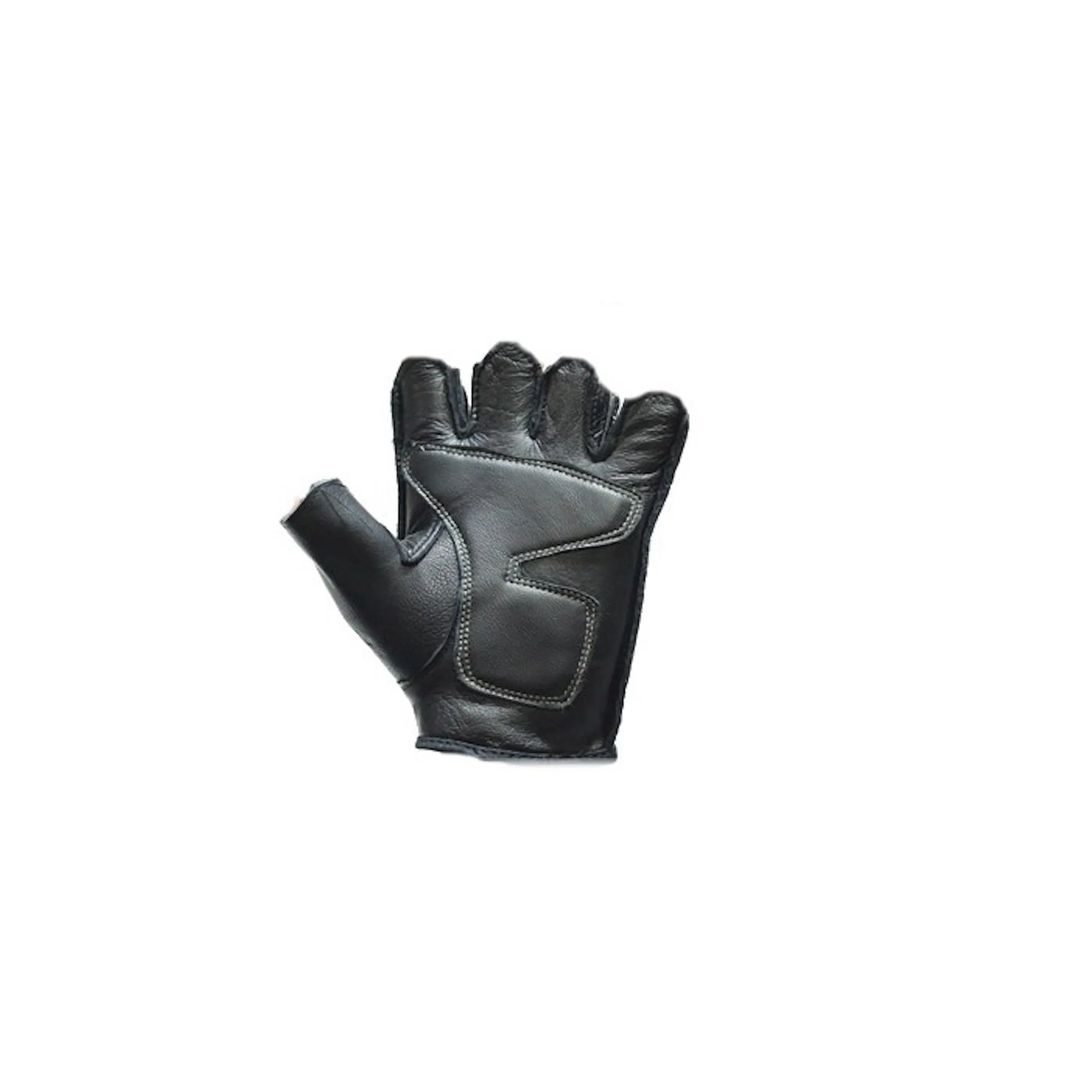 Fingerless Motorcycle Gloves With White Flames