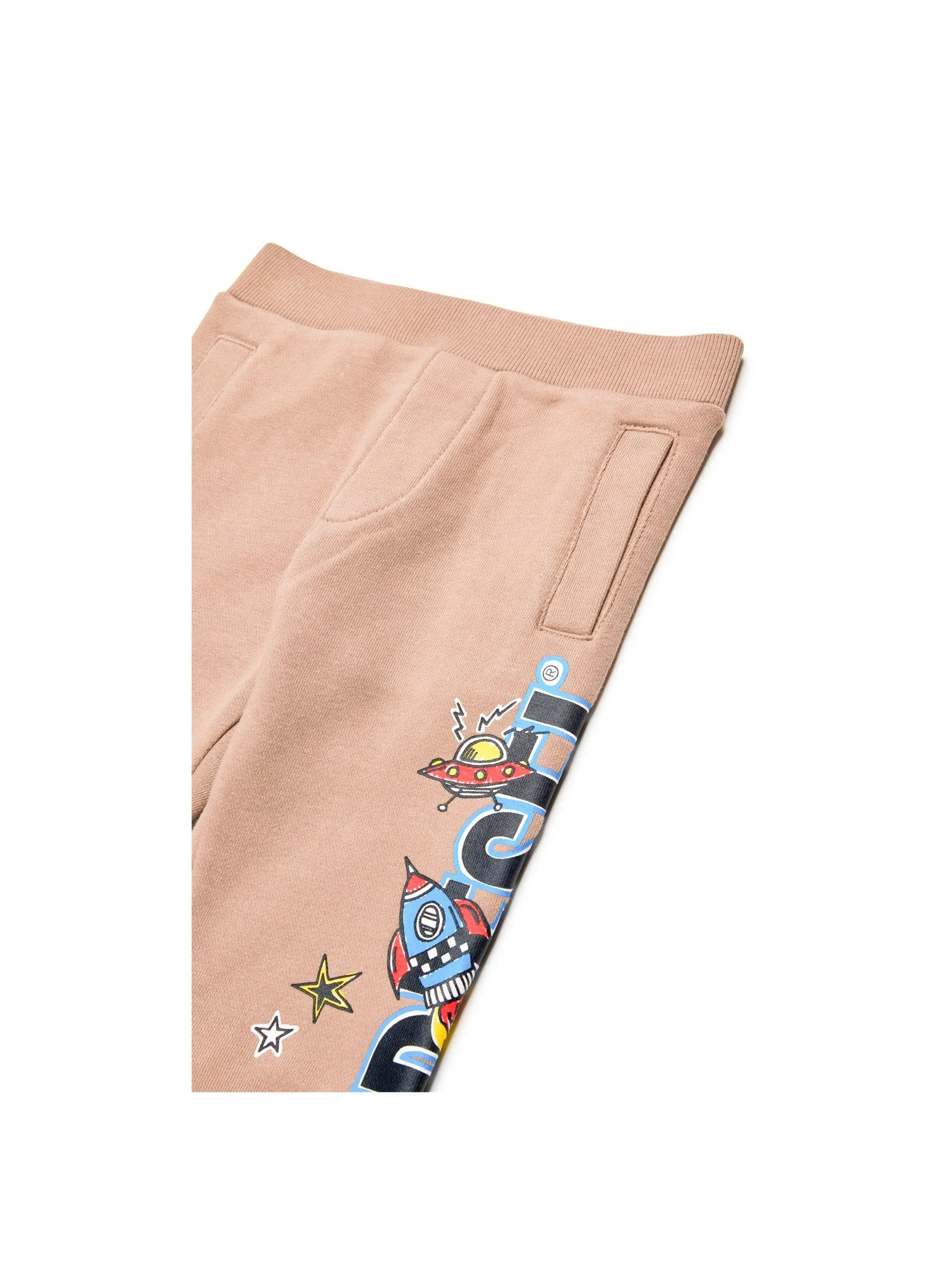 Fleece Jogger Trousers With Funny Graphic (Khaki) - K00571-KYAYT-K758